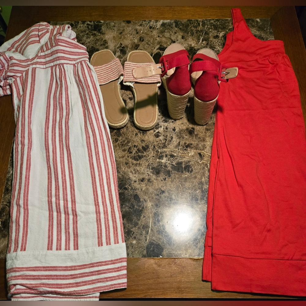 2 Dresses/ 2 Pairs Sandals